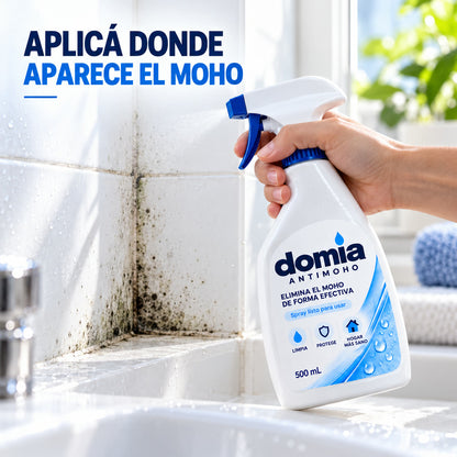 Aplicación de DOMIA sobre moho en azulejos del baño
