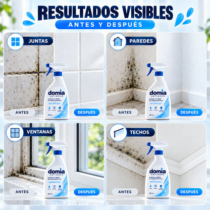 Ilustración de antes y después en juntas, paredes, ventanas y techos